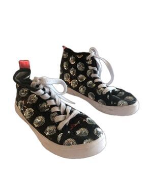 Disney Parks Minnie Mouse Sequin High Top Sneakers Size 3 Girls sparkle bling